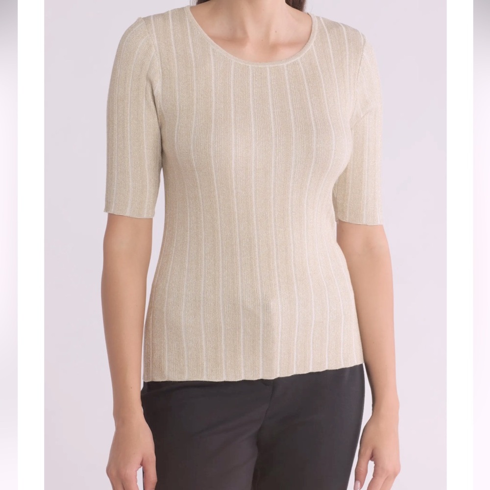 NWT T Tahari Gold Metallic Shimmer Top